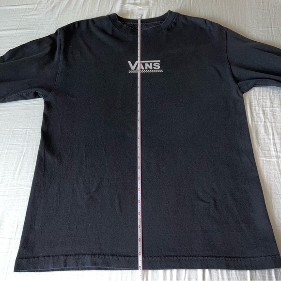 Vans Off the Wall Checkered Long Sleeve Black Crew Neck T-Shirt Size Medium - Picture 13 of 13